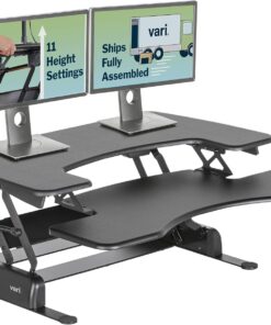 Vari VariDesk Pro Plus 36 - Adjustable Desk Converter with 11 Height Settings - Laptop Sit Stand Desk Riser for Home Office, Table Tops, Workspace - Fully Assembled with Spring Loaded Lift - Black