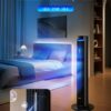 GoveeLife 42 in. Tower Fan, 150 Deg Oscillation, 5 Modes 12 Speeds, Black | Smart Floor Fans for Bedroom, up to 26ft/s, APP & Voice Control, 24H Timer, 27dB Bladeless Fan for Cooling Home Office
