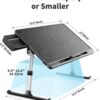 SAIJI Laptop Bed Tray Table - Adjustable Lap Desk for Couch (Dark Black) | Fits 17" Laptop, Work From Home & Dorm Study, with Storage Drawer & PVC Leather