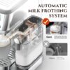 AMZCHEF Espresso Machine, Auto Milk Frother, 20 Bar Pressure, Silver | Home Coffee Maker with 61oz Removable Tank & LCD Display, One-Touch Latte for Beginners, 3-Year Warranty
