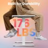 HUANUO 32x19 Inch Small Electric Standing Desk, Adjustable, White | 176 Lbs Capacity, Rounded Corners, Wheel-Ready Feet, Compact Desktop, Apartment Workspace, 28.3–46.5 Inch Height Range