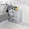 Sterilite Wide 3 Drawer Storage Tower, Weave Pattern, Cement, 2-Pack | Organizing Plastic Drawers and Containers for Home, Office, Desk, Clothes, Dresser, Kitchen, and Pantry Sterilite Wide 3 Drawer Storage Tower, Weave Pattern, Cement, 2-Pack | Organizing Plastic Drawers and Containers for Home, Office, Desk, Clothes, Dresser, Kitchen, and Pantry