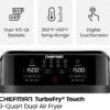 Chefman TurboFry Touch Dual Air Fryer, Maximize The Healthiest Meals With Double Basket Capacity, One-Touch Digital Controls And Shake Reminder For The Perfect Crispy And Low-Calorie Finish