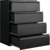 Approgreent Lateral 4 Drawer File Cabient with Lock, Metal Filing Cabinets for Home Office, Heavty Duty Office Storage Cabinet for A4/Letter/Legal (Matte Black)