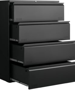 Approgreent Lateral 4 Drawer File Cabient with Lock, Metal Filing Cabinets for Home Office, Heavty Duty Office Storage Cabinet for A4/Letter/Legal (Matte Black)