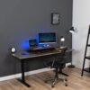 VIVO Rustic Vintage Brown 32 inch Standing Desk Converter, DESK-V000KN | Height Adjustable, Stand Up Desk Riser, Wide Keyboard Tray, Dual Monitor and Laptop Workstation, Black Frame, K Series