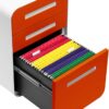 Laura Davidson Furniture Stockpile 3 Drawer File Cabinet with Lock - Under Office Desk Metal Filing Cabinet, Legal/Letter File Folders, Wheels and Stationary Feet, Pre-Assembled, Orange Faceplate Laura Davidson Furniture Stockpile 3 Drawer File Cabinet with Lock - Under Office Desk Metal Filing Cabinet, Legal/Letter File Folders, Wheels and Stationary Feet, Pre-Assembled, Orange Faceplate