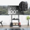VIVO Heavy Duty Mobile TV Cart for 42 to 100 inch Screens up to 330 lbs, LCD LED OLED 4K Smart Flat and Curved Panels, Max 800x600 VESA, Metal AV Shelf, Locking Casters, Black, STAND-TV100C
