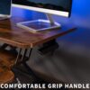 VIVO Rustic Vintage Brown 32 inch Standing Desk Converter, DESK-V000KN | Height Adjustable, Stand Up Desk Riser, Wide Keyboard Tray, Dual Monitor and Laptop Workstation, Black Frame, K Series