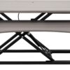 VIVO Dark Gray 32 inch Standing Desk Converter, DESK-V000KG | Height Adjustable, Stand Up Desk Riser, Wide Keyboard Tray, Dual Monitor and Laptop Workstation, Black Frame, K Series