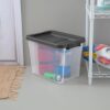 Sterilite Modular Stacker Box with Latching Lid, 30 Quart, 12-Pack | Clear Plastic Storage Bins - Stackable Organizing Container Boxes for Closet, Bathroom, and Office Sterilite Modular Stacker Box with Latching Lid, 30 Quart, 12-Pack | Clear Plastic Storage Bins - Stackable Organizing Container Boxes for Closet, Bathroom, and Office