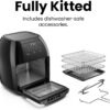 CHEFMAN Multifunctional Digital Air Fryer+ Rotisserie, Dehydrator, Convection Oven, 17 Touch Screen Presets Fry, Roast, Dehydrate, Bake, XL 10L Family Size, Auto Shutoff, Large Easy-View Window, Black