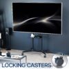 VIVO Mobile TV Cart for 55 to 100 inch Screens up to 165 lbs, LCD LED OLED 4K Smart Flat and Curved Panels, Rolling Stand with Laptop DVD Shelf, Locking Wheels, Max VESA 800x600, Black, STAND-TV100E