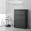 Approgreent Lateral 4 Drawer File Cabient with Lock, Metal Filing Cabinets for Home Office, Heavty Duty Office Storage Cabinet for A4/Letter/Legal (Matte Black)