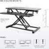 VIVO Black 32 in Standing Desk Converter, DESK-V000K | Height Adjustable, Stand Up Desk Riser, Wide Keyboard Tray, Dual Monitor and Laptop Workstation, Black Frame, K Series