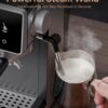 AMZCHEF Espresso Machine with Grinder, 20 Bar, Latte & Cappuccino, Black | Built-In Grinder, 20 Grind Settings, 20 Bar, 3-Level PID Control, 3–10s Pre-Infusion, Easy Milk Frothing, Compact Design
