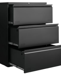 Approgreent Lateral 3 Drawer File Cabient with Lock, Metal Filing Cabinets for Home Office, Heavty Duty Office Storage Cabinet for A4/Letter/Legal (Matte Black)