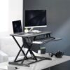 VIVO Black 32 in Standing Desk Converter, DESK-V000K | Height Adjustable, Stand Up Desk Riser, Wide Keyboard Tray, Dual Monitor and Laptop Workstation, Black Frame, K Series