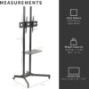 VIVO Tall TV Cart for 32 to 83 inch Screens up to 110 lbs, LCD LED OLED 4K Smart Flat and Curved Panels, Rolling Stand with Laptop DVD Shelf, Locking Wheels, Max VESA 600x400, Black, STAND-TV13E