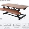 VIVO Dark Walnut 42 inch Standing Desk Converter, DESK-V042KA | Large, Height Adjustable, Stand Up Desk Riser, Wide Keyboard Tray, Dual Monitor and Laptop Workstation, Black Frame, K Series
