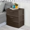 Sterilite Wide 3 Drawer Storage Organizer Tower, Weave - Espresso, 2 Pack | Organizing Plastic Drawers and Containers for Home, Office, Desk, Clothes, Dresser, Kitchen, and Pantry Sterilite Wide 3 Drawer Storage Organizer Tower, Weave - Espresso, 2 Pack | Organizing Plastic Drawers and Containers for Home, Office, Desk, Clothes, Dresser, Kitchen, and Pantry