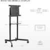 VIVO Mobile Premium TV Cart for 32 to 88 inch Screens up to 154 lbs, Samsung Digital Flipchart, Microsoft Surface Hub 2S, Portrait to Landscape, Shelf, Wheels, Max VESA 600x400, Black, STAND-TV02PB