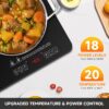 AMZCHEF Double Induction Cooktop, 1800W 2 Burner, ETL Certified | 18 Power Levels (100W-1800W), 20 Temp Levels (100°F-465°F), 10-Hour Timer, Safety Lock, independent Control, 110-120V