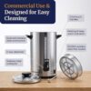 Elite Gourmet 100-Cup Commercial Coffee Urn & Hot Water Boiler, Dual-Wall | Dripless Faucet, Stainless Steel, CCM810
