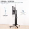 VIVO Premium Aluminum Mobile TV Cart for 32 to 120 inch Screens up to 308 lbs, LCD LED OLED 4K Smart Flat and Curved Panels, Heavy Duty Stand, Shelf, Wheels, Max VESA 1000x600, Black, STAND-TV120B VIVO Premium Aluminum Mobile TV Cart for 32 to 120 inch Screens up to 308 lbs, LCD LED OLED 4K Smart Flat and Curved Panels, Heavy Duty Stand, Shelf, Wheels, Max VESA 1000x600, Black, STAND-TV120B