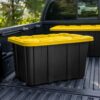Sterilite Industrial Storage Tote with Lids for Garage, 27 Gallon, 4-Pack | Heavy-Duty and Stackable Utility Box Containers for Home, Office, and Basement Organization, Black/Yellow Sterilite Industrial Storage Tote with Lids for Garage, 27 Gallon, 4-Pack | Heavy-Duty and Stackable Utility Box Containers for Home, Office, and Basement Organization, Black/Yellow
