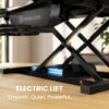 VERSADESK PowerPro 36 Inch Electric Standing Desk Converter – Push-Button Height Adjustable Sit to Stand Desk Riser for Dual Monitors & Laptop – Motorized Desktop Workstation with Wide Keyboard Tray