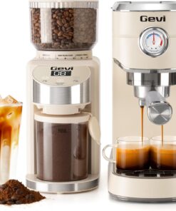 Gevi 20 Bar Espresso Machine with Conical Burr Anti-Static Coffee Grinder | Removable Water Tank;Include Necessary Accessories;35 Precise Grind Settings;Easy to Clean and Maintain;with Milk Frother