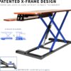 VIVO Rustic Vintage Brown 32 inch Standing Desk Converter, DESK-V000KN | Height Adjustable, Stand Up Desk Riser, Wide Keyboard Tray, Dual Monitor and Laptop Workstation, Black Frame, K Series