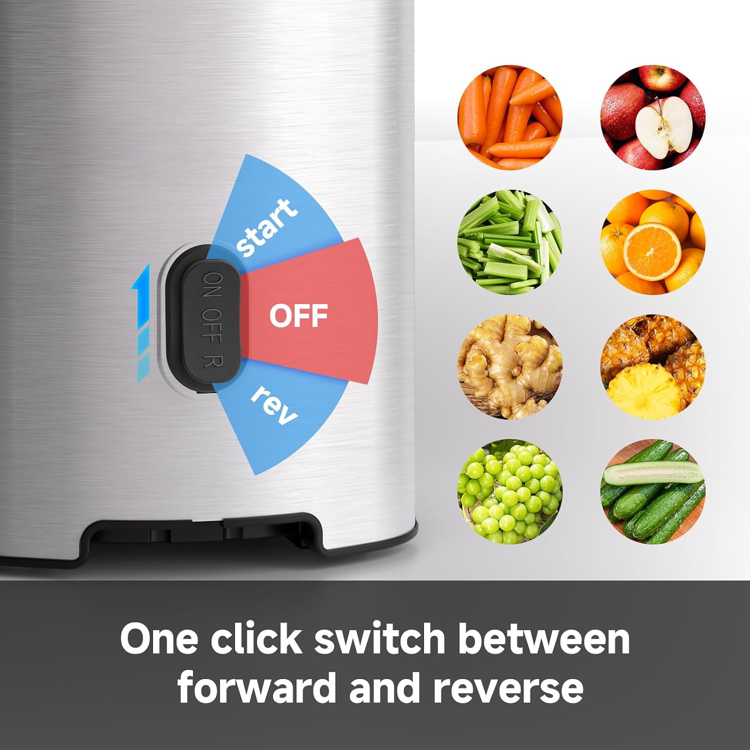 Cold Press Juicer Machine, 5.4" Wide Self-Feeding Chute | Masticating Juice Extractor for Whole Fruits & Vegetables,Large Auger & Triple Strainers, High Juice Yield, Easy to Clean Cold Press Juicer Machine, 5.4" Wide Self-Feeding Chute | Masticating Juice Extractor for Whole Fruits & Vegetables,Large Auger & Triple Strainers, High Juice Yield, Easy to Clean - Image 8