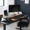 VIVO Reclaimed Wood 32 inch Desk Converter, DESK-V000KP | Height Adjustable, Stand Up Desk Riser, Wide Keyboard Tray, Dual Monitor and Laptop Workstation, Black Frame, K Series