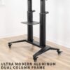 VIVO Premium Aluminum Mobile TV Cart for 32 to 120 inch Screens up to 308 lbs, LCD LED OLED 4K Smart Flat and Curved Panels, Heavy Duty Stand, Shelf, Wheels, Max VESA 1000x600, Black, STAND-TV120B VIVO Premium Aluminum Mobile TV Cart for 32 to 120 inch Screens up to 308 lbs, LCD LED OLED 4K Smart Flat and Curved Panels, Heavy Duty Stand, Shelf, Wheels, Max VESA 1000x600, Black, STAND-TV120B