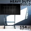 VIVO Heavy Duty 55 to 100 inch TV Floor Stand, Holds up to 154 lbs, Tall Stationary TV Mount with Storage Shelf, Black, STAND-TV100F