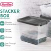 Sterilite Modular Stacker Box with Latching Lid, 30 Quart, 12-Pack | Clear Plastic Storage Bins - Stackable Organizing Container Boxes for Closet, Bathroom, and Office Sterilite Modular Stacker Box with Latching Lid, 30 Quart, 12-Pack | Clear Plastic Storage Bins - Stackable Organizing Container Boxes for Closet, Bathroom, and Office