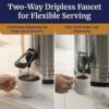 Elite Gourmet 100-Cup Commercial Coffee Urn & Hot Water Boiler, Dual-Wall | Dripless Faucet, Stainless Steel, CCM810