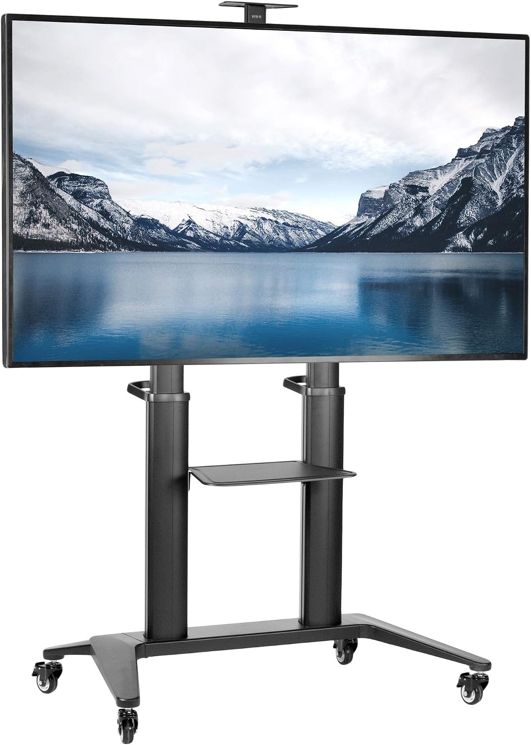 VIVO Premium Aluminum Mobile TV Cart for 32 to 120 inch Screens up to 308 lbs, LCD LED OLED 4K Smart Flat and Curved Panels, Heavy Duty Stand, Shelf, Wheels, Max VESA 1000x600, Black, STAND-TV120B VIVO Premium Aluminum Mobile TV Cart for 32 to 120 inch Screens up to 308 lbs, LCD LED OLED 4K Smart Flat and Curved Panels, Heavy Duty Stand, Shelf, Wheels, Max VESA 1000x600, Black, STAND-TV120B