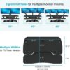 VERSADESK PowerPro 36 Inch Electric Standing Desk Converter – Push-Button Height Adjustable Sit to Stand Desk Riser for Dual Monitors & Laptop – Motorized Desktop Workstation with Wide Keyboard Tray