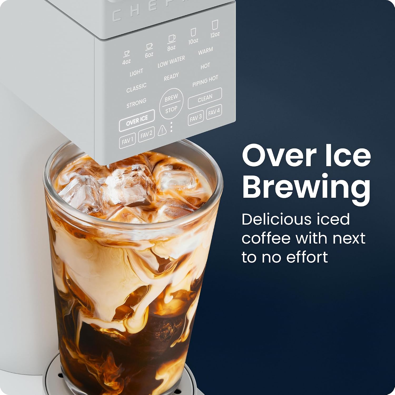 Chefman Caffeinator Single Serve Coffee Maker, Brew Kcups & Grounds, Drip Coffee Machine with Brew Strength Settings, Iced Coffee Function, 45 oz. Removable Water Reservoir Chefman Caffeinator Single Serve Coffee Maker, Brew Kcups & Grounds, Drip Coffee Machine with Brew Strength Settings, Iced Coffee Function, 45 oz. Removable Water Reservoir - Image 9