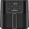 Chefman Air Fryer – 6 QT Compact Airfryer for Quick & Easy Meals in Minutes, Features Hi-Fry Technology for Extra Crisp, Touchscreen Controls with 4 Presets, Nonstick & Dishwasher Safe Basket - Black
