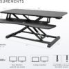 VIVO Black Carbon Fiber 42 inch Desk Converter, DESK-V042KR | Large, Height Adjustable, Stand Up Desk Riser, Wide Keyboard Tray, Dual Monitor and Laptop Workstation, Black Frame, K Series
