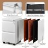 Approgreent 2 Drawer Metal File Cabinet, Fully Assembled Locking Filing Cabinet with Anti-Tipping Wheels, Quiet Slide, Heavy-Duty Steel Construction, Fits A4 Letter Legal for Home Office, Matte White