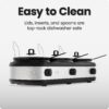 Chefman Triple Slow Cooker & Food Warmer, Three Crock Slowcooker with 2.5 Qt. Ceramic Crocks, 7.5-Quart Total Capacity, PFAS-Free, Three Temperature Settings, Dishwasher-Safe Parts – Stainless Steel