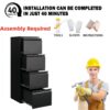 Approgreent Vertical 4 Drawer File Cabient with Lock, Metal Filing Cabinets for Home Office, Heavty Duty Office Storage Cabinet for A4/Letter/Legal (Matte Black)