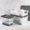 Sterilite Modular Stacker Box with Latching Lid, 16 Quart, 6-Pack | Clear Plastic Storage Bins - Stackable Organizing Container Boxes for Closet, Bathroom, and Office Sterilite Modular Stacker Box with Latching Lid, 16 Quart, 6-Pack | Clear Plastic Storage Bins - Stackable Organizing Container Boxes for Closet, Bathroom, and Office