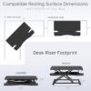 VIVO Black Carbon Fiber 42 inch Desk Converter, DESK-V042KR | Large, Height Adjustable, Stand Up Desk Riser, Wide Keyboard Tray, Dual Monitor and Laptop Workstation, Black Frame, K Series