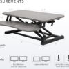 VIVO Dark Gray 32 inch Standing Desk Converter, DESK-V000KG | Height Adjustable, Stand Up Desk Riser, Wide Keyboard Tray, Dual Monitor and Laptop Workstation, Black Frame, K Series